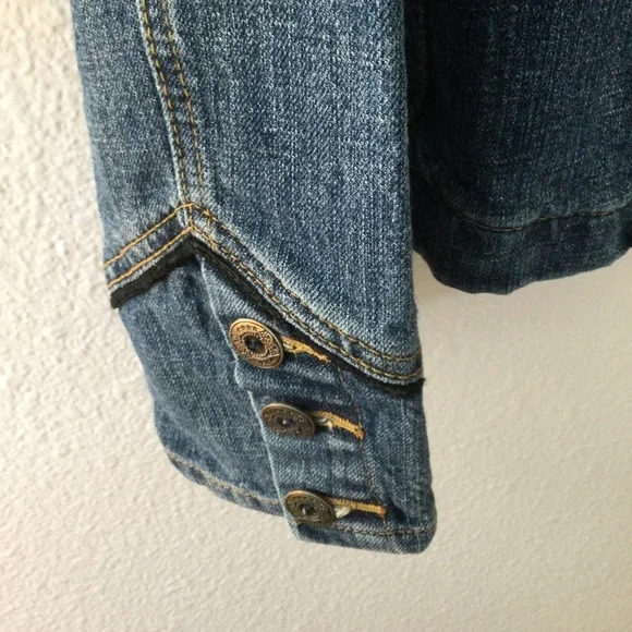 Baccini Dark Denim Zip Jacket Size Medium - Picture 6 of 7